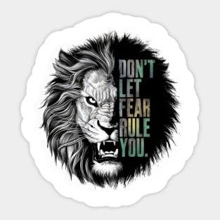 "Roar of Courage: Fearless Lion Stoic Quote" - Inspiration, Animal Wisdom Sticker